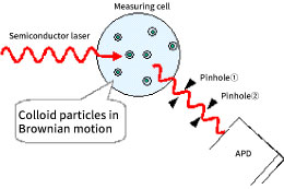 動的光散乱法の測定概略図