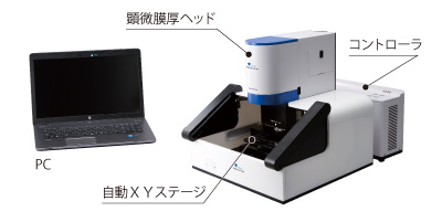 OPTMの構成図（自動XYステージタイプ）